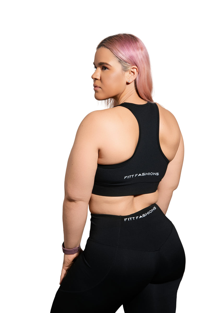 Racerback Sport Bras and Fit Gym - Black