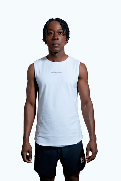 Tank Tops Breathable Workout Muscle Sleeveless - White