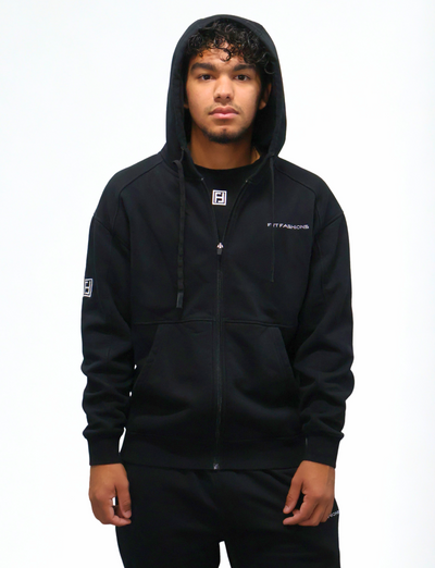 MENS FULL ZIP DROP SHOULDER HOODIE