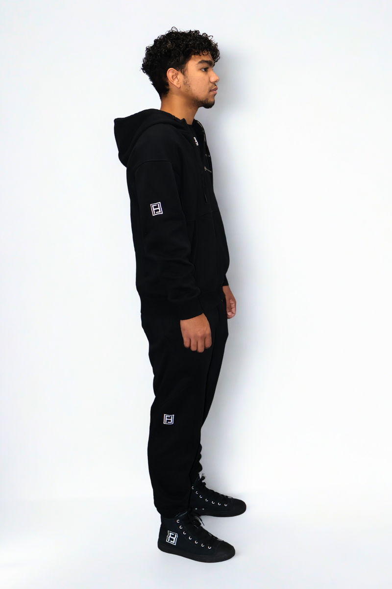 MENS FULL ZIP DROP SHOULDER HOODIE