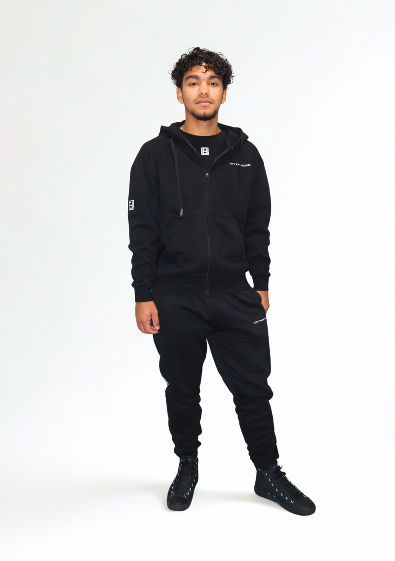 MENS FULL ZIP DROP SHOULDER HOODIE