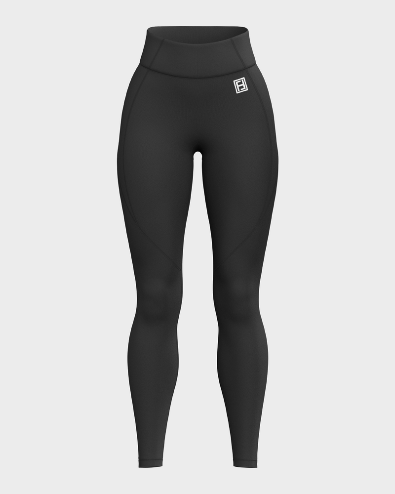 Ladies High Waisted Leggings - Black