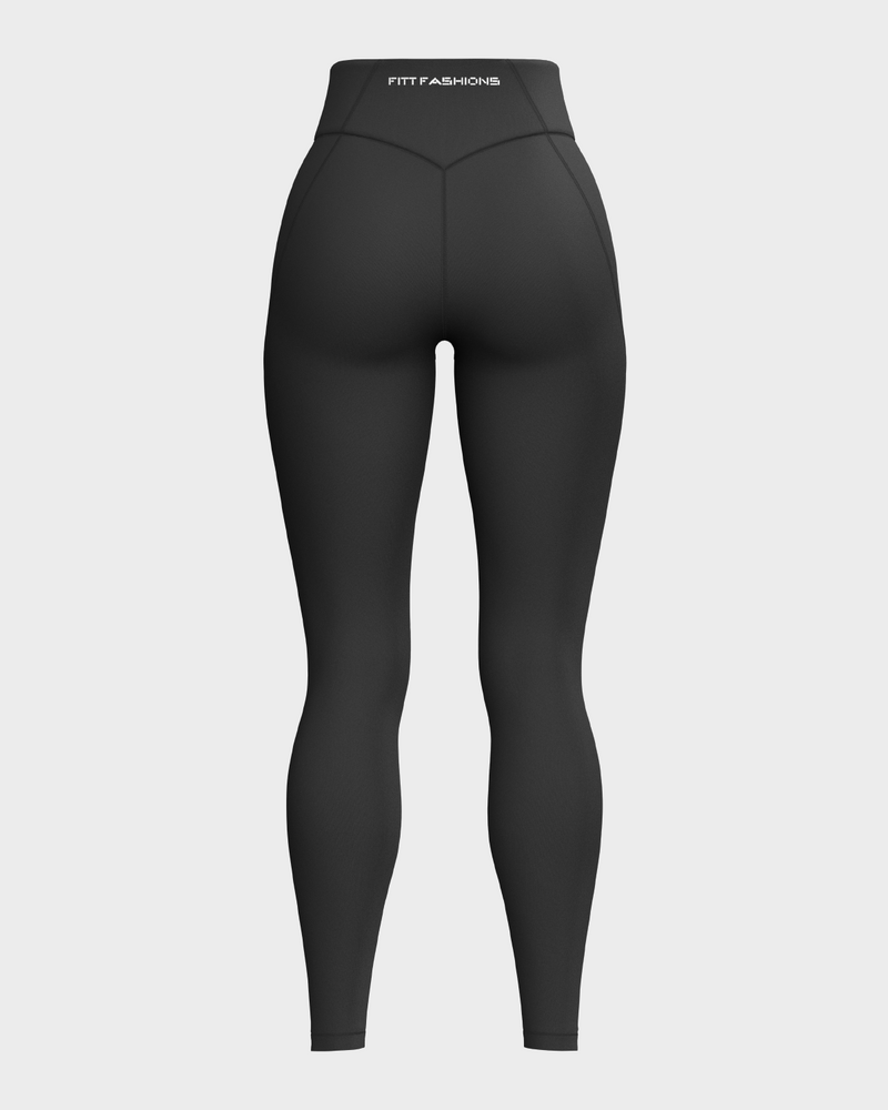 Ladies High Waisted Leggings - Black
