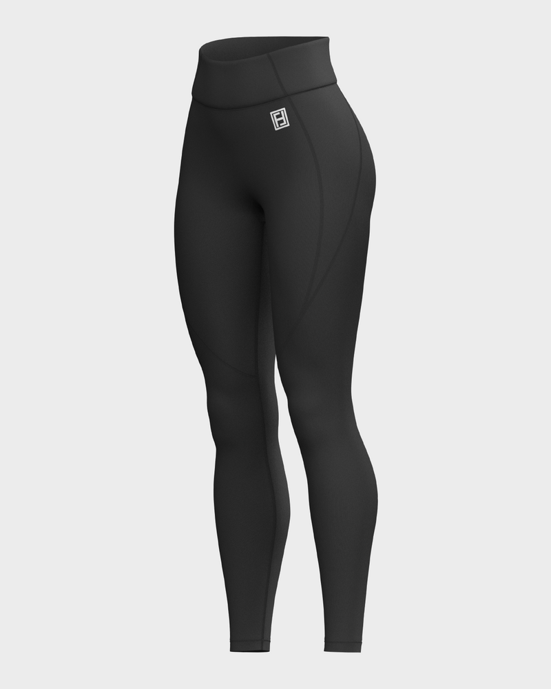 Ladies High Waisted Leggings - Black