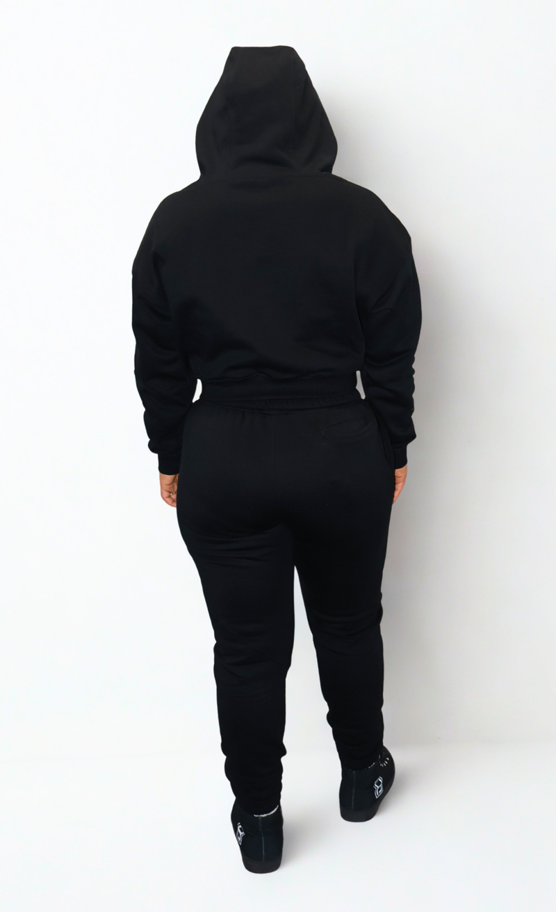 LADIES OVERSIZED CROPPED HOODIE