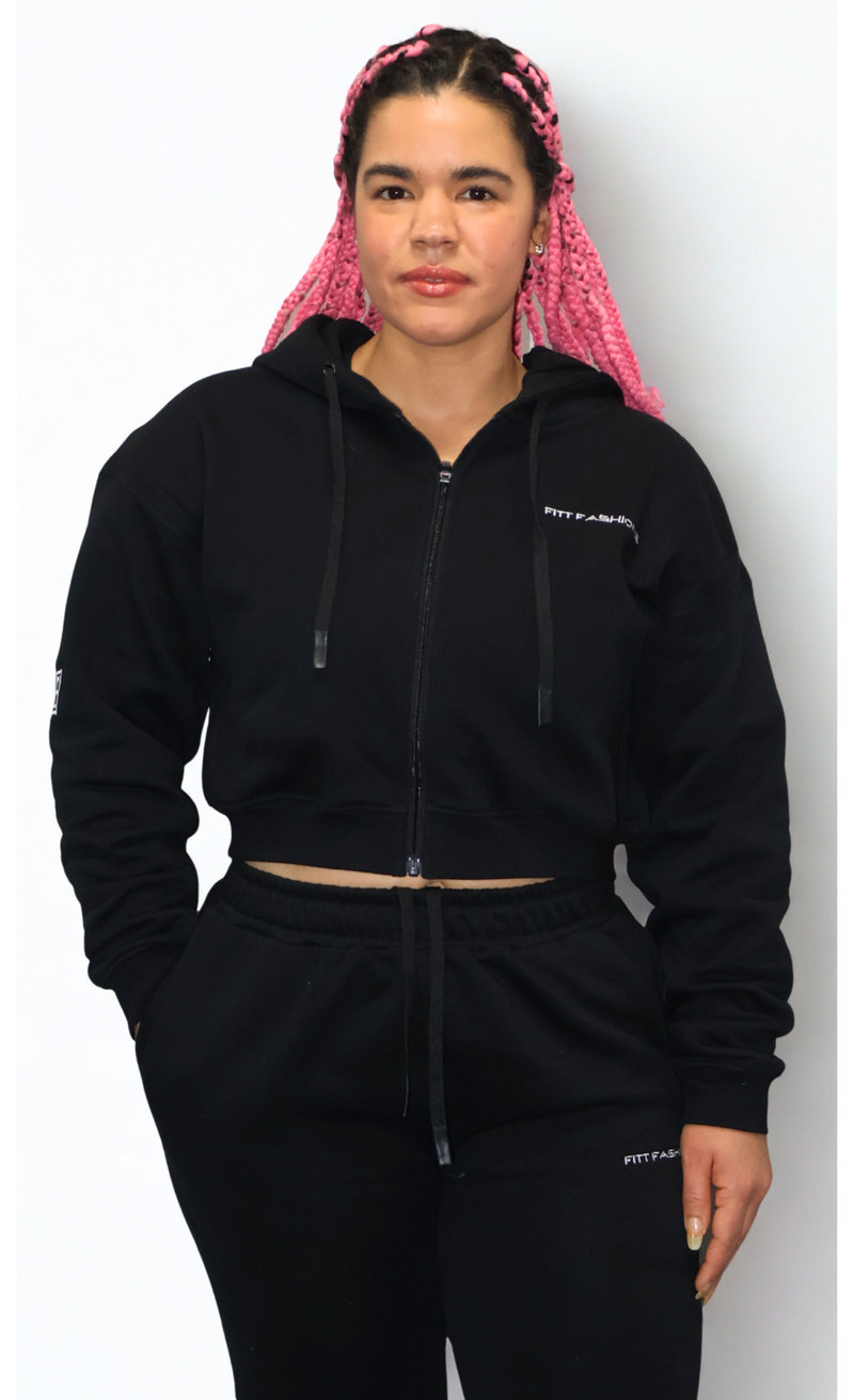 LADIES OVERSIZED CROPPED HOODIE