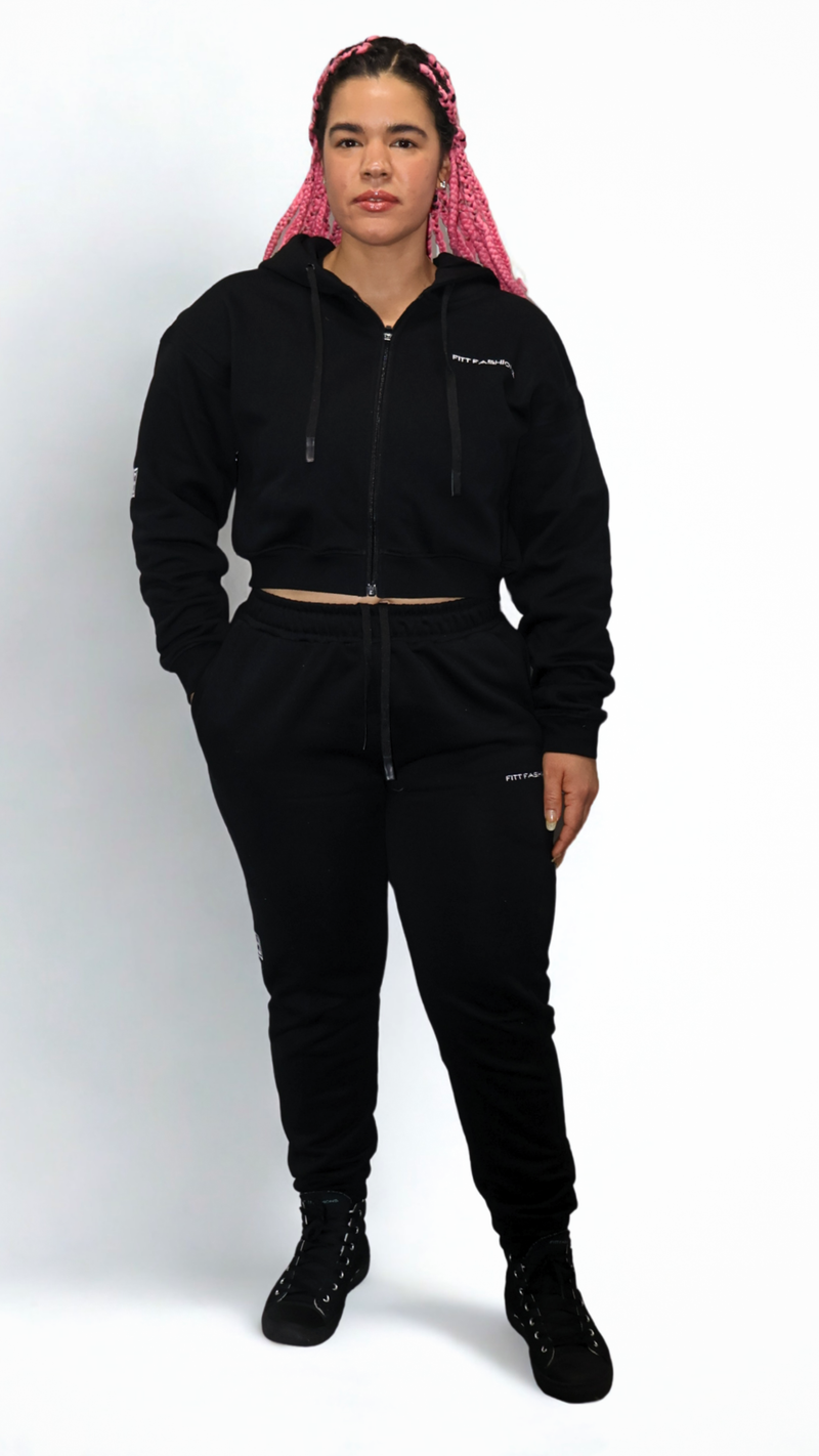 LADIES OVERSIZED CROPPED HOODIE