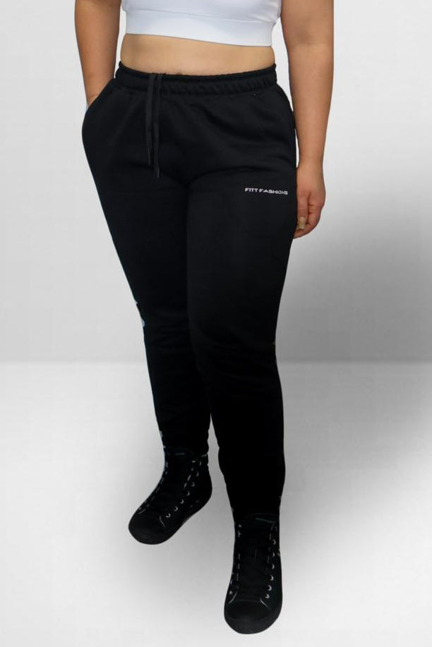 UNISEX OVERSIZED CUFFED JOGGERS - Black