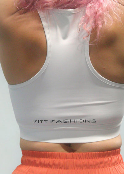 Racerback Sport Bras and Fit Gym -White