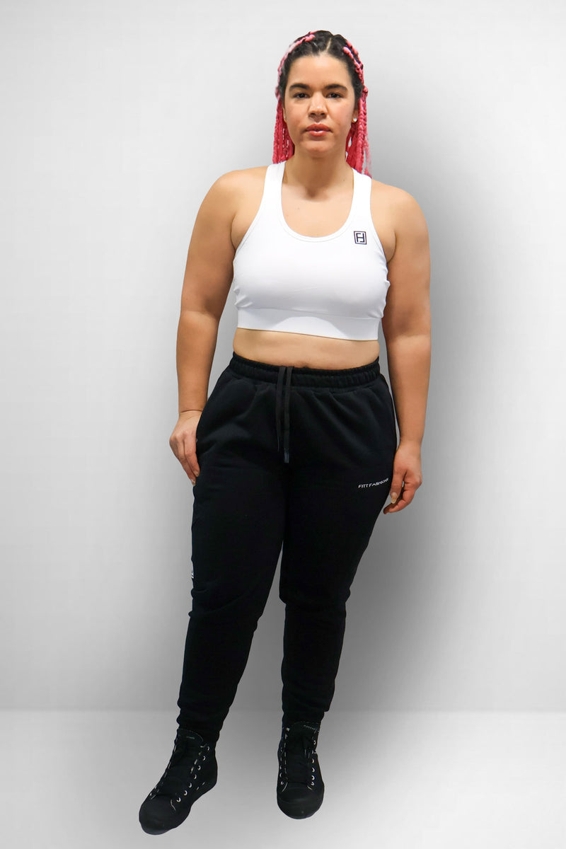 UNISEX OVERSIZED CUFFED JOGGERS - Black